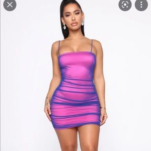 NWT purple and pink mesh mini dress !